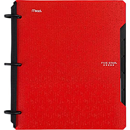 Five Star Flex Refillable Notebook + Study App, College Ruled Paper, 1 Inch TechLock Rings, Pockets, Tabs and Dividers, 200 Sheet Capacity, Color Will Vary (29328)