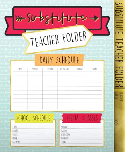 Aim High Substitute Teacher Folder Folder | Classroom Management, Contact Information, and More, Desk Organizer School Supplies - size: 1 Pack
