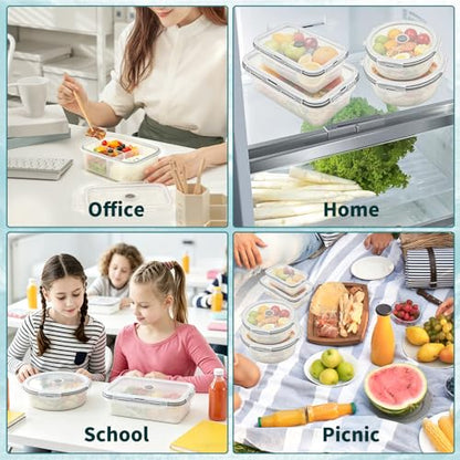 4 Pcs Silicone Collapsible Food Storage Containers with Lids, Silicone Rectangle Collapsible Bowls for Camping, RV Accessories, Travel Trailer Must, Rectangle