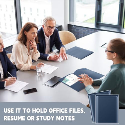Henoyso 60 Pack Plastic Folders with Clear Front Pockets Bulk Heavy Duty File Folders with 2 Pockets and Card Slot for Student Teacher Back to School Supplies Office Presentation (Navy Blue) - color: Navy Blue