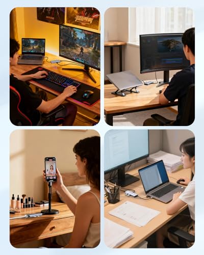 LENTION 6 in 1 USB C Hub, Ethernet, 4K@60Hz HDMI, 100W PD, USB3.0 Adapter | Stable Driver Dock for Students & Office Staff; Fits MacBook Pro/Air, Surface, Chromebook for School, Office & Travel (C26)