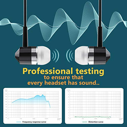 Wired Earbuds Bulk Wired Earphones Mixed Colors 10 Packs Compatible with iPhone Smartphone Computer Laptop MP3 School Classroom 3.5mm Connectivity Ear Buds Headphones