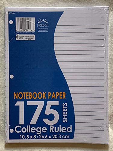 Norcom College Ruled Paper - 175 Sheets