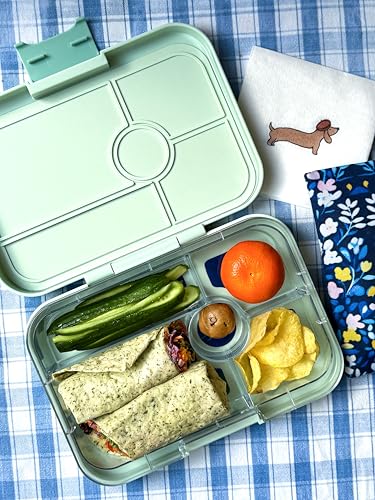 Yumbox Tapas Leakproof Bento Box, 5 Compartments, Pistachio Green | Large Capacity Design | Removable Compartment Tray | Easy-Open Single Latch | Ideal for Teens & Adults | Dishwasher-Safe Tray - color: Pistachio Green Jungle