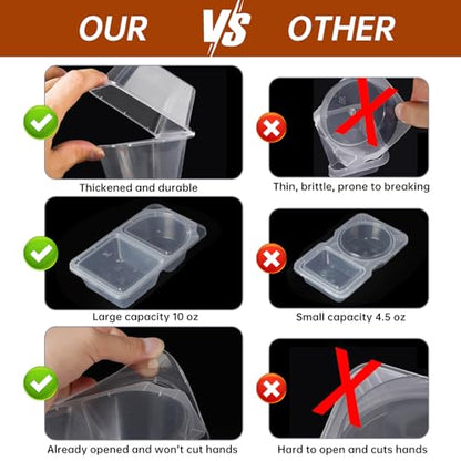 Reusable Snack Containers with Lids, Snack Containers, 20-Pack Snack Pack Containers, meal prep containers Double Compartment, Container Portion Control for On the Go Travel Essentials