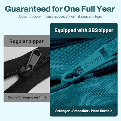 SUNEE Zipper Binder 1 Inch, Removable 3-ring binder, 175-Sheet Capacity, 5-Tab Dividers Expanding File Folder, Small Binder Bag Organizer Storage for Student School Classroom Supplies, Dark Teal-Green - color: Dark Teal-green