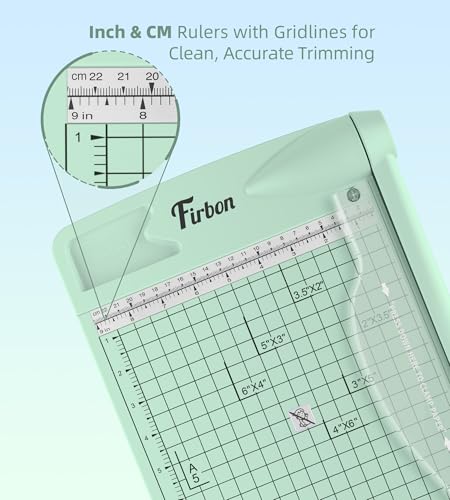Firbon 12" Guillotine Paper Cutter, Heavy Duty 12-Sheet Capacity Trimmer for Cardstock, Photos, Scrapbooking, Office, Classroom, Studio (Morandi) - color: Morandi