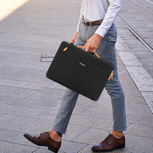 MOSISO 360 Protective Laptop Bag 15.6 inch, 15-16 inch Computer Bags Compatible with MacBook Pro 16 / Air 15, HP Dell Lenovo Asus Acer, Side Open Laptop Messenger Bag with Trolley Sleeve&Pocket, Black