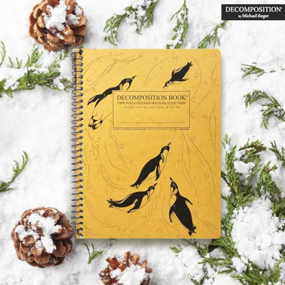 Decomposition King Penguins College Ruled Spiral Notebook - 9.75 x 7.5 Journal with 160 Lined Pages - 100% Recycled Paper - Cute Notebooks for School Supplies, Home & Office - Made in USA - color: King Penguins