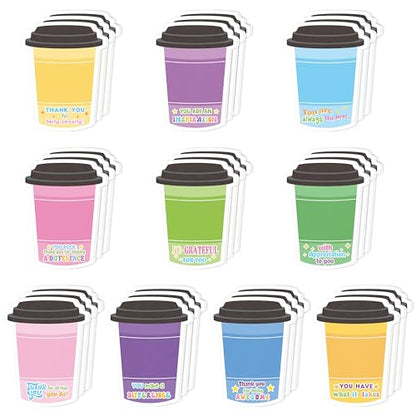 Xqumoi 30 Pack Employee Appreciation Coffee Cup Sticky Notes - Self Sticky Notepad Writing Memo Pad for Coffee Lover Staff Member Colleague Worker Office School Supply - style: Employee Appreciation