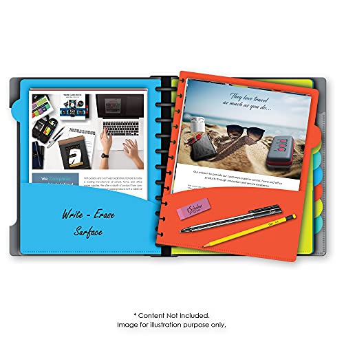 iScholar iQ+ 20 Pocket Folder with Zipper Pouch, Black (34906-BK) - color: Black, size: 20 Pocket