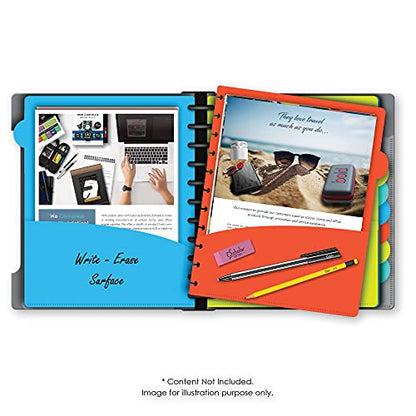 iScholar iQ+ 20 Pocket Folder with Zipper Pouch, Black (34906-BK) - color: Black, size: 20 Pocket