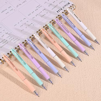 Temiary 10 Pcs Retractable Erasable Gel Pens, Blue Ink Fine Point 0.5 mm | Make Mistakes Disappear, Smooth Writing Gel Pen with Eraser for Journaling Note Taking Marking Planner Crossword Puzzles - color: Blue Ink