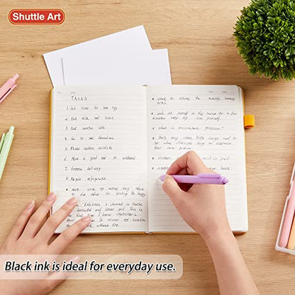 Shuttle Art Ballpoint Pens, 15 Pack Pastel Retractable Black Ink Ball Point Pens, Cute Pens 1.0mm Medium Point Quick Drying for Writing Journaling Taking Notes School Office Home - color: Pastel Barrel--15 Black Ink