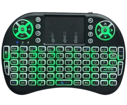 Portable Mini Wireless Keyboard with Bluetooth&2.4G, Touchpad Mouse Combo Upgraded BRG Backlitght Memory for PC/Android TV Box/Projector/HTPC/Pad/Xbox/Tablets:i8-BT