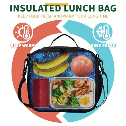 Galaxy Lunch Box for Boys Girls Kids Insulated Lunch Bag Blue Starry Sky Lunchbox Universe Space Reusable Lunch Cooler Tote Bags Thermal Lunch Pail for School Picnic Travel - color: Galaxy