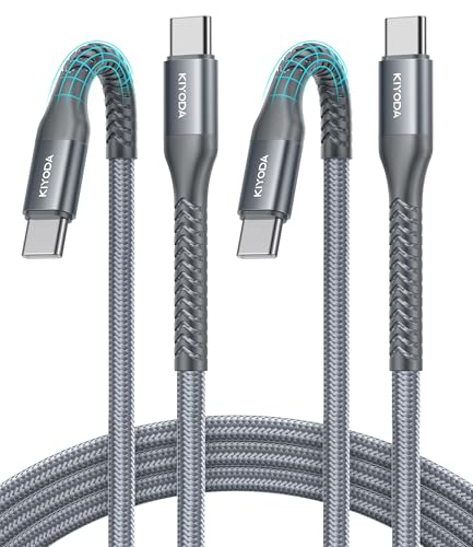 USB C to C Cable 60W Fast Charging 6FT, 2Pack USB C to USB C Cable for CarPlay, Super Durable USB Type C iPhone Charger USBC Cord for iPhone 17/16/15/Pro Max, Samsung Galaxy S26 and More-Upgraded - color: Grey, size: 6FT, style: USB C to USB C