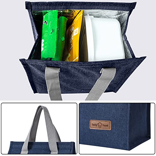 2Pcs Blue Lunch Bag Insulated, Lunch Box Bag, Reusable Lunch Tote Bag | small lunch tote,tasty food lunch bag,small cooler bag,Lunch Box Container Bag Insulated for Women, Men, Work, Office, Travel - color: Blue
