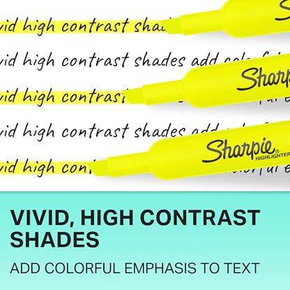 Sharpie Tank Highlighters, Chisel Tip, Fluorescent Yellow, 12 Count