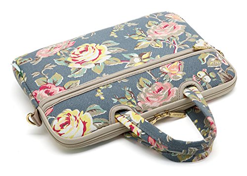 kayond Blue Water Hyacinth Patten water resistant Laptop Shoulder Messenger Bag Case Sleeve for 14 Inch 14.1 Inch Laptop,Laptop Briefcase - color: Water Hyacinth, size: 14-14.1 Inch