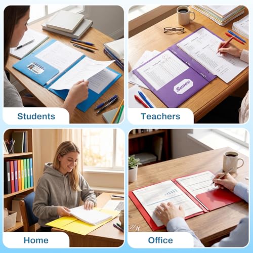 SUNEE 2 Pocket Folders with Prongs (100 Pack, Blue), Paper Folders with 2 Pockets Fit Letter Size Paper, File Folder for School Office Home Business - color: Blue