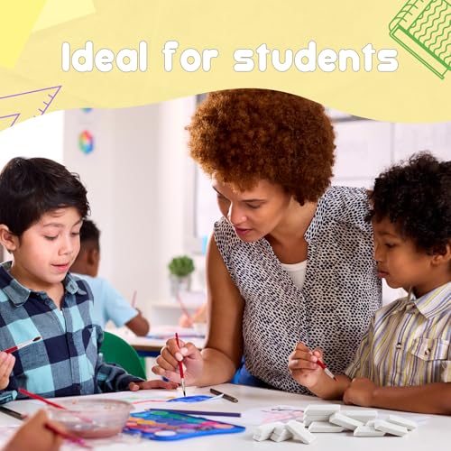12 Count White Pencil Erasers Rectangular Rubber Eraser Bulk for Bag Supplies Gift Teacher Student - color: White