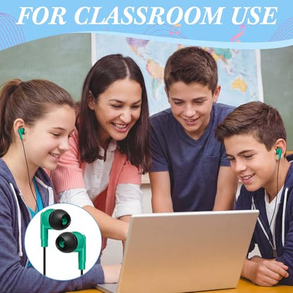 Kigeli 300 Packs Bulk Earbuds Headphones Wired Earphones for Classroom Kids Colorful in Ear Students Ear Buds with 3.5mm Jack for Laptop School Library Supplies, No Microphone (Pure Black) - color: Pure Black