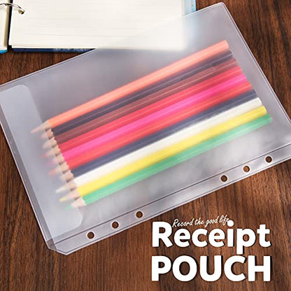 LEOBRO A5 Paper, Planner Inserts for A5 Binder, 5.5 x 8.5 Lined Paper, Loose Leaf Paper, with Binder Pockets, for Refillable Notebook, Journal, Planner Refills