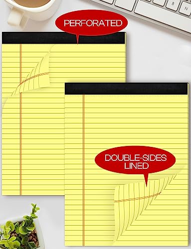 8 Pack Yellow Legal Pads 8.5 x 11 Wide Ruled Note Pads 8.5 x 11 Lined Paper Writing Pads Yellow Notepads 8.5x11 Notebook Paper for Work Legal Notepads Pads of Paper 30 Sheets per Legal Pad - size: 8.5 x 11 Inch, style: 8 Pack-Yellow