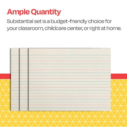 School Smart Red & Blue Newsprint Paper, 3/4 Inch Ruled, 11 x 8-1/2 Inches, 500 Sheets, White