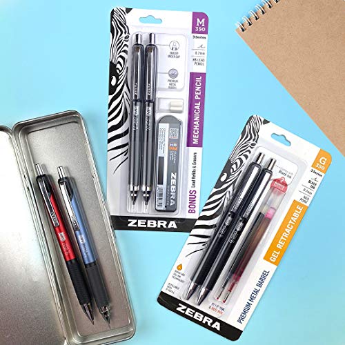 Zebra Pen STEEL M-350 Black Mechanical Pencil, 0.7mm, Medium Point 2-Pack - color: Black Barrel, size: 1 Count (Pack of 2)