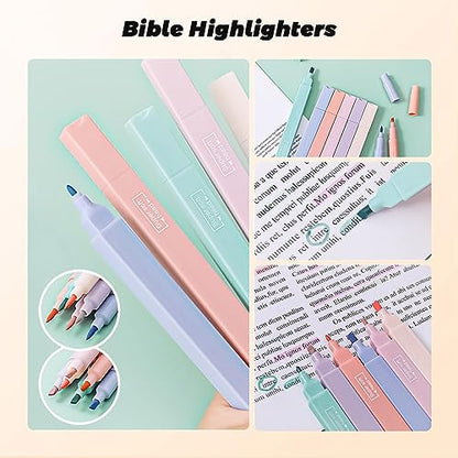 Bible Study Supplies,Christian Gifts for Women,Bible Accessories with Bible Highlighters,Multi Color Ballpoint Pen,Transparent Sticky Notes,Tabs and Christian Stickers,Annotation Supplies for Women