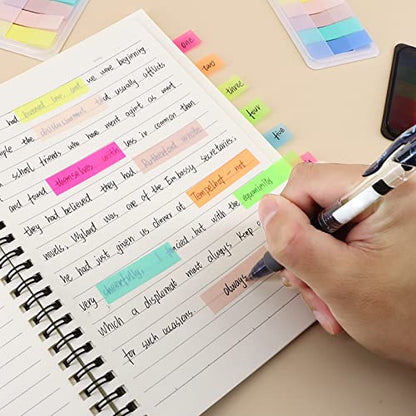 600 Pieces Sticky Index Tabs Page Flags, ALOTCHE Transparent Sticky Notes with Box Book Sticky Tabs for Annotating Books Page Marks Bookmarks Classify File - style: Sticky Tabs 600 Sheets