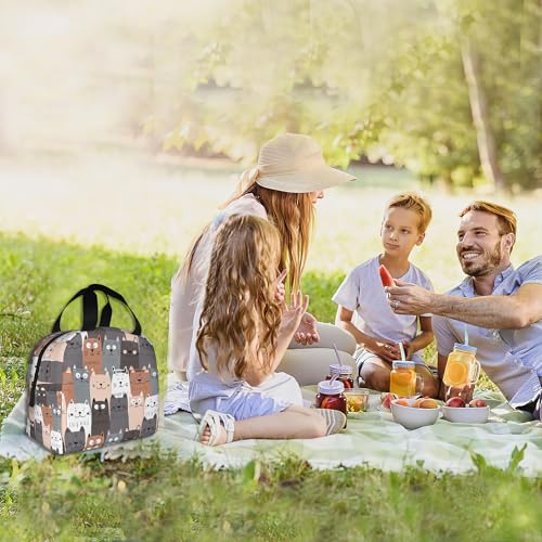 Cute Cat Kitten Insulated Lunch Bag Reusable Lunch Box Women Men,Cooler Thermal Meal Tote for Kids School Student Picnic Office Work - color: Cute Cat Kitten