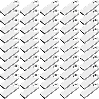 Fabbay 50 Packs 2.0 Flash USB Drives Bulk Waterproof Flash Thumb Drives Memory Pen Stick Small Mini Zinc Alloy Design for PC Computer Laptop Office School Data Storage Silver (128 Mb) - color: 128 Mb