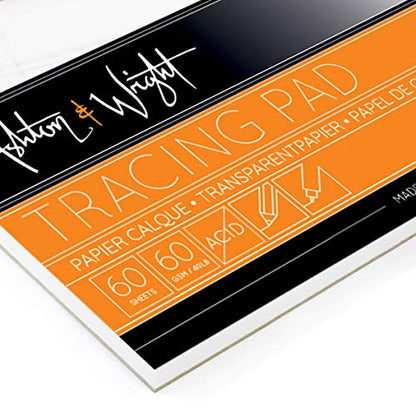 Ashton and Wright -Tracing Paper Pad - 80gsm Paper - 8.2"" x 11.6"" - 60 Sheets