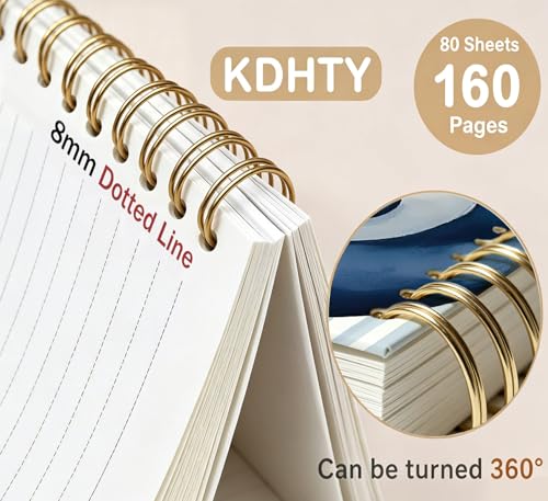 KDHTY Navy Blue Preppy Y2K Spiral Notebook,Preppy Luck 8 Ball Aesthetic Hardcover Notebook for Teen Girls Student Teacher Office School Supplies,Girly Notebook for Teens Girls Back to School,5.5x8.3 - style: cat