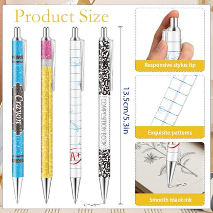 Teachers Ballpoint Pens Gifts - 16 Pcs Teacher Appreciation Set Back to School Retractable Writing Ball Point Pen Thank You Gift for Women Classroom Student Coworker Office Party Supplies - style: Teachers