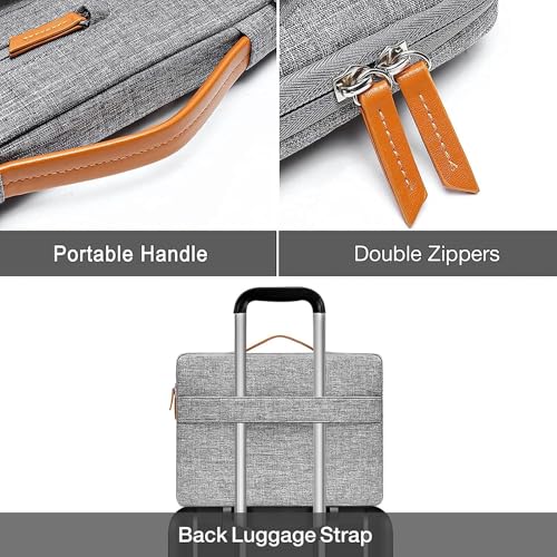 MOSISO 9-11 inch Tablet Sleeve Case for iPad A16 2025, iPad Air 11 inch M3 M2, iPad Pro 11 M4, iPad 10/9/8/7th, Galaxy Tab A9+/S9/S8/Plus 11, Side Open Carrying Bag with 4 Zipper Pockets, Gray - color: Gray, size: 11 inch
