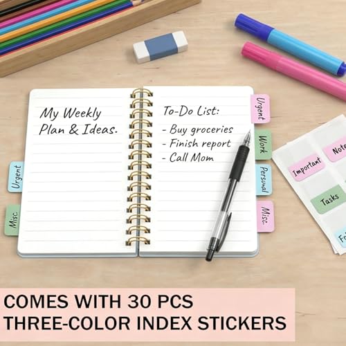 4 Pack 5x7 Small Spiral Notebook, Hardcover Spiral Journal Notebook with Removable Dividers Tabs, Note Books for Note Taking, Work, School, Cute Notebooks with Strap 50 Sheet - size: 5x7 inches