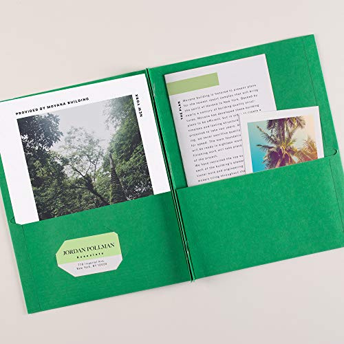Avery Two Pocket Folders with 3 Prong Fasteners, Holds 70 Sheets, 25 Green Folders (47977) - color: Green