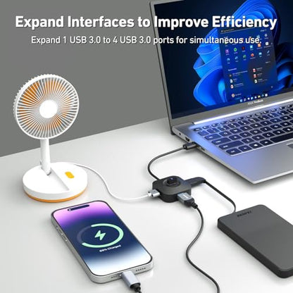 BENFEI USB 3.0 Hub, 4 Ports USB A Splitter Ultra Compact for Mouse, Keyboard, Flash Drive, U Disk, Printer Compatible with Laptop, Desktop PC, Xbox, PS5, and More - style: USB A 4-port Hub