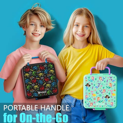 Fimibuke Bento Lunch Box for Kids Adult, 3-4 Compartment 60OZ Toddler Lunch Box Container with Leakproof 8OZ Insulated Food Jar, Sauce Jar, Utensil for School Boys Girls, BPA-Free Dishwasher Safe - color: B6.Underwater Mermaid