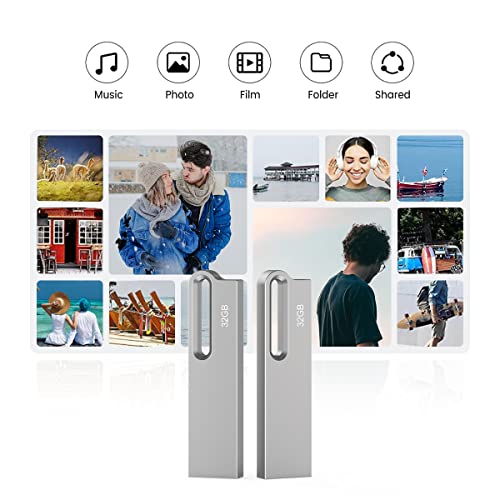 Aiibe 32GB Metal USB Flash Drive 10 Pack 32GB Thumb Drive USB Drive USB 2.0 Memory Stick Jump Drive 32 GB Zip Drives with Keychain, Silver - color: Silver 10 Pack, size: 32GB