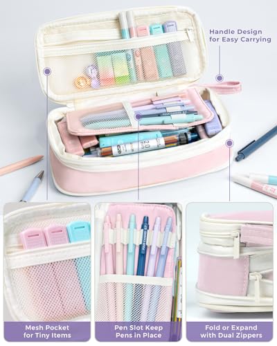 Four Candies 36PCS Mechanical Pencil Set with 624 Lead Refills (Pink) | 0.5mm - 2.0mm Mechanical Pencils, Aesthetic School Supplies for Writing, Drawing, Drafting , Note-Taking & Back to School - color: Pink