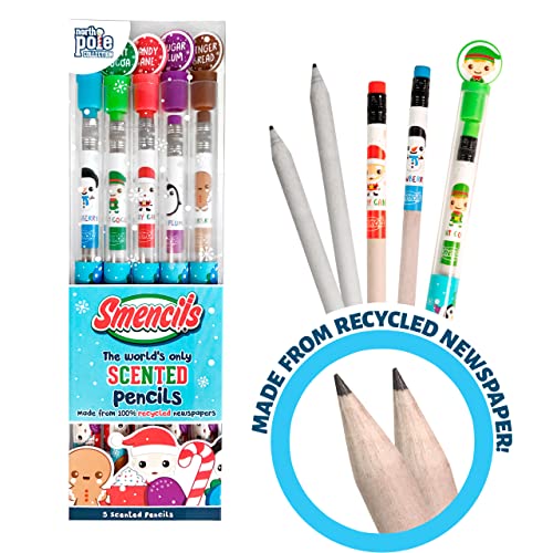 Holiday Smencils Cylinder - HB #2 Patented Gourmet Scented Pencils, 50 Count, Gifts for Kids, Party Favors, Classroom Rewards - color: Holiday