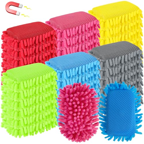 Sherr 36 Pcs Microfiber Shag Magnetic Erasers Bulk Washable Dry Erase Whiteboard Erasers for Whiteboard, Chalkboard, and Memo Boards Marker, Chalk Mark, Office Supplies Adult(Bright Color) - color: Bright Color