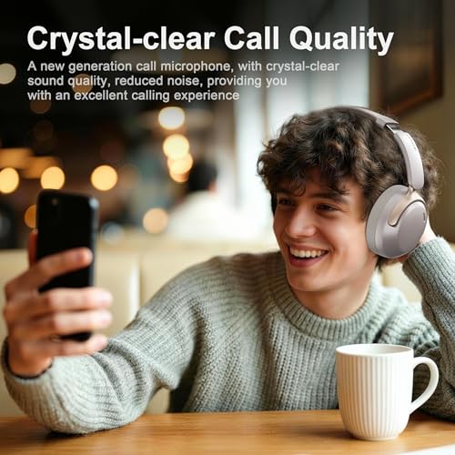 LORELEI Q30 Bluetooth Headphones Over Ear,60H Playtime & 3 EQ Music Modes,BT6.0 Headphones Wireless with Mic,Foldable Lightweight Headsets,HiFi Stereo Deep Bass for Home Travel iPad Tablet-Dunes Grey - color: Dunes Grey