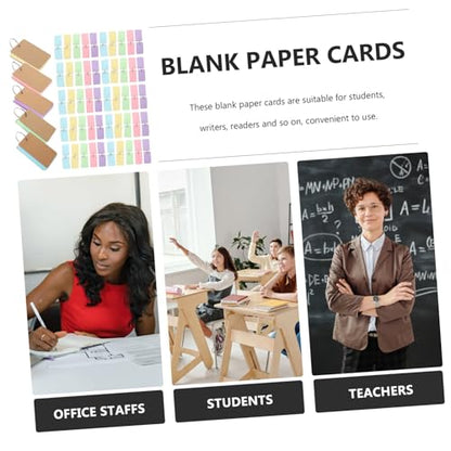 FOMIYES 50sheets Portable Blank Flash Cards with Binder Rings Durable Note Cards Colors for Learning Memo and Creative Diy Projects Students and Office Use