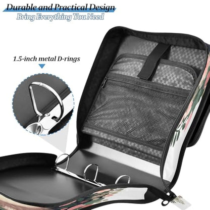 Hedgehog Waterproof Zipper Binder with Shoulder Strap, 3-Ring Trapper Keeper with Lay-Flat Design and Multiple Compartments for School & Office, Adults & Kids